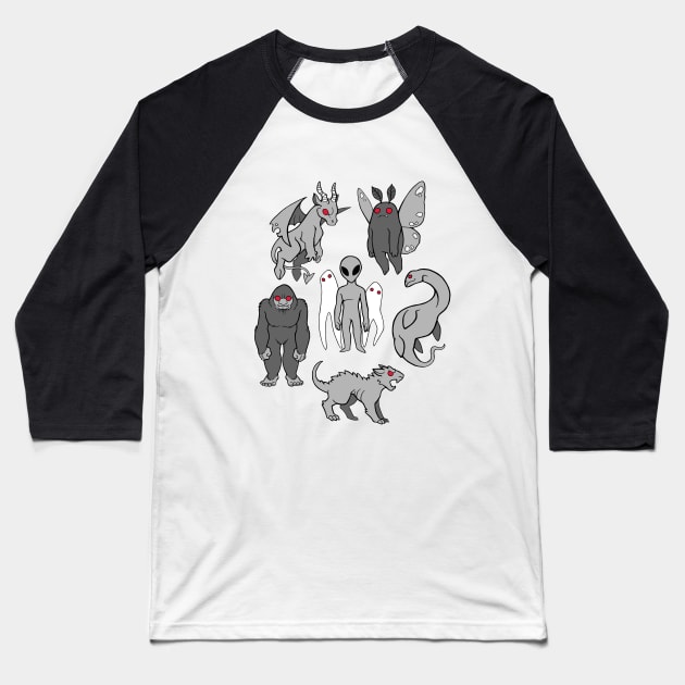 Creepy but cute cryptids Baseball T-Shirt by theartofamberramirez